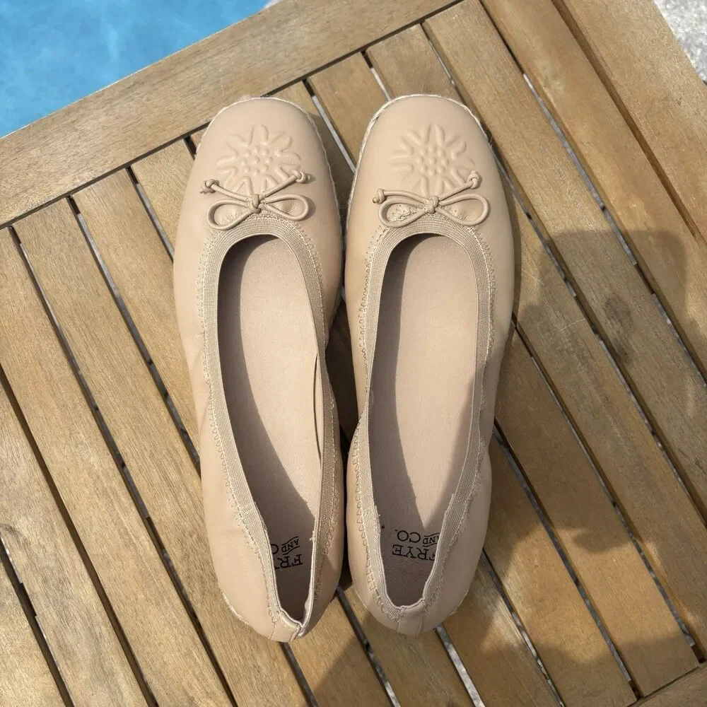 Frye and Co Willow‎ Ballet Flats Women's 10 M Tan Espadrilles Slip On